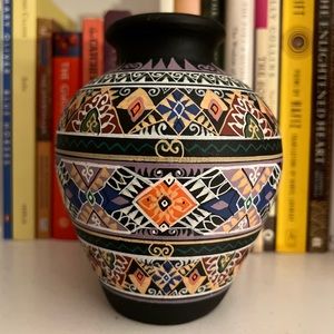 Vintage Decorative Western Native Multicolored Pottery Vase